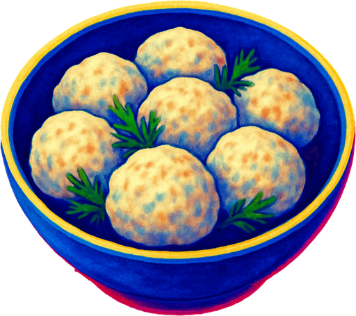 A bowl of fish dumplings.