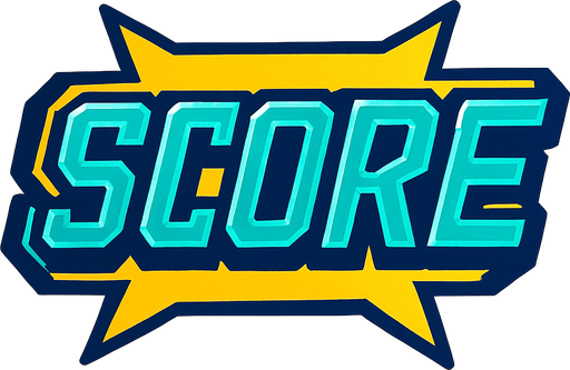 Display icon that says score sci fi comic style font.
In-Game asset.  2d.  High contrast.  No shadows