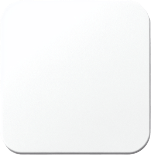 Single white square. Round corners. Vector. Simple details. Flat shaded. No shadows. No outlines.