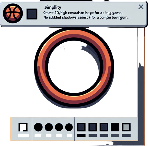 A hoop.
Single Game Texture.  In-Game asset.  2d.  Blank background.  High contrast.  No shadows