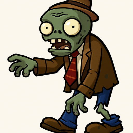 PLANT VS ZOMBİ DEKİ ZOMBİ.
In-Game asset.  2d.  High contrast.  No shadows