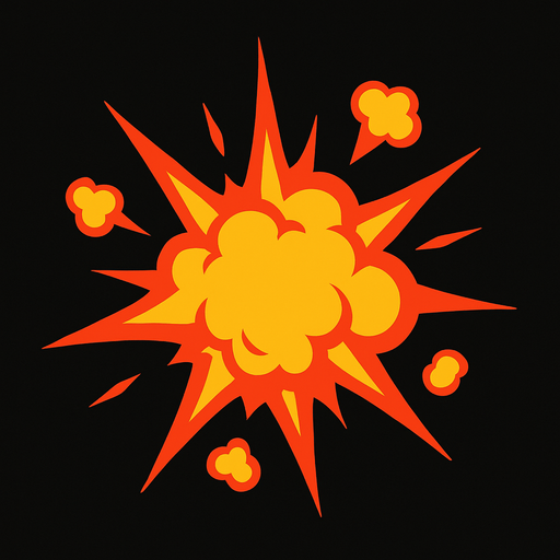 2d explosion effect.
In-Game asset.  2d.  High contrast.  No shadows