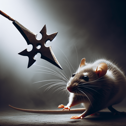 rat hit with a shuriken