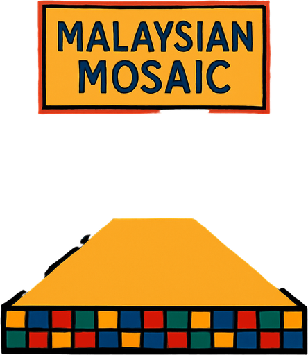 Design the background of Malaysian Mosaic like fashion show.
High contrast.  No shadows