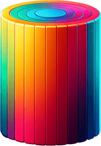 Make a colorful cylender.
Single Game Texture. In-Game asset. 2d. Blank background. High contrast. No shadows.