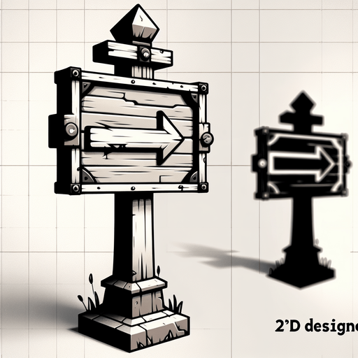 Cartel medieval con forma de flecha hacia la derecha.
Single Game Texture.  In-Game asset.  2d.  Blank background.  High contrast.  No shadows