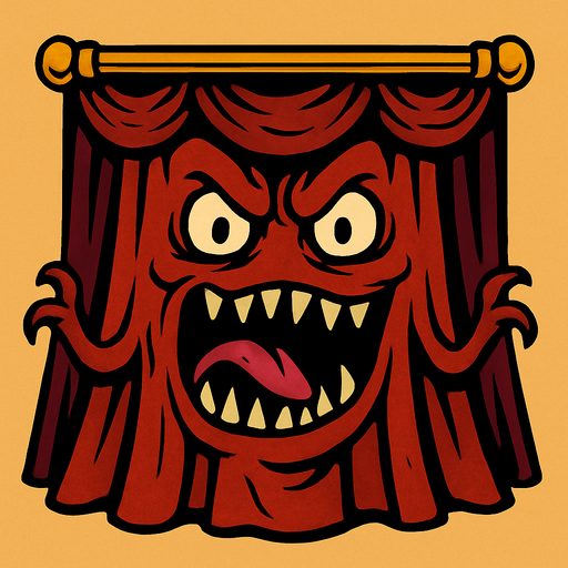 Cortina de una Sala de Conciertos Viviente.
In-Game asset.  2d.  High contrast.  No shadows