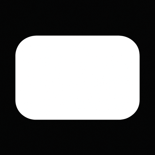 rectangle with rounded edges (color white) (the edges will white too).
In-Game asset.  2d.  High contrast.  No shadows