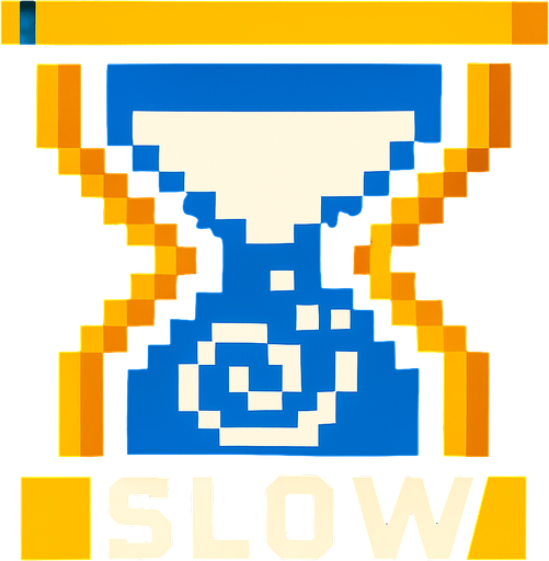 Type SLOW bottom of the amblem