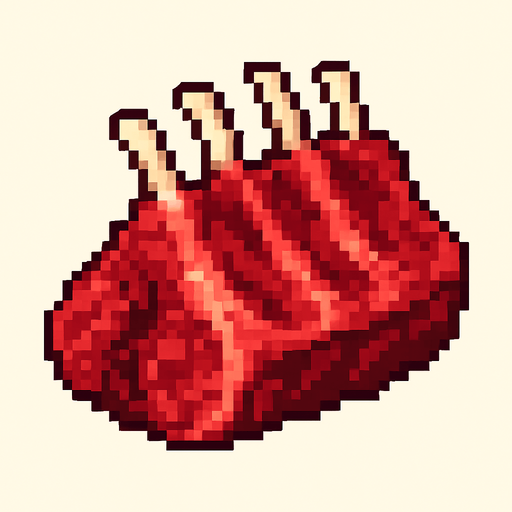2d pixel art high quality wolf rib.
In-Game asset.  2d.  High contrast.  No shadows