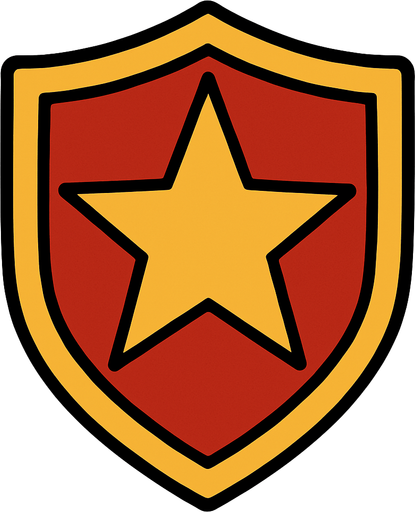 star shield.
In-Game asset.  2d.  High contrast.  No shadows