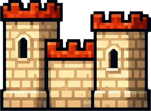 ottoman walls pixel.
In-Game asset.  2d.  High contrast.  No shadows
