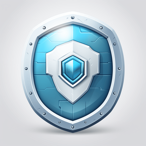 Round powerup. Shield icon
Single Game Texture. In-Game asset. 2d. Pixelart. White background. Blank background. Low detail. High contrast.