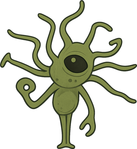 allien. No background. Transparent background. Blank background. No shadows. 2d. In-Game asset. flat