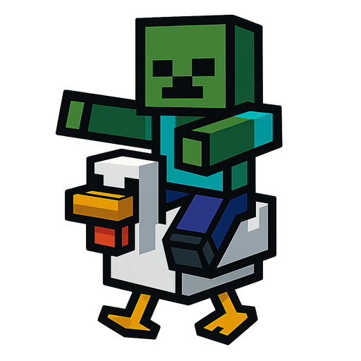 the chicken jockey meme.
In-Game asset.  2d.  High contrast.  No shadows