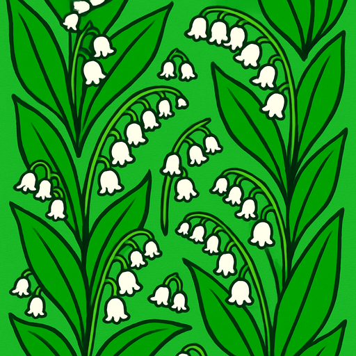 Fond d'écran muguet.
In-Game asset.  2d.  High contrast.  No shadows