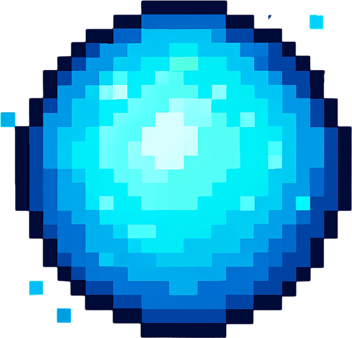 2d Pixel art High Quality Blue Magic Ball.
In-Game asset.  2d.  High contrast.  No shadows