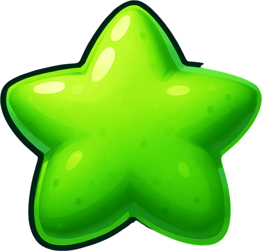 bright green fat star.
In-Game asset