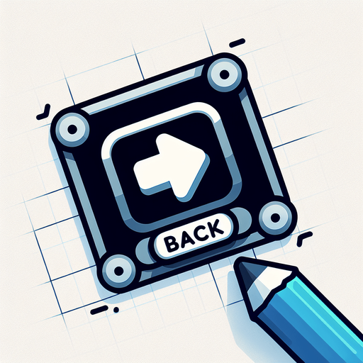 make a back button logo.
Single Game Texture. In-Game asset. 2d. Blank background. High contrast. No shadows.