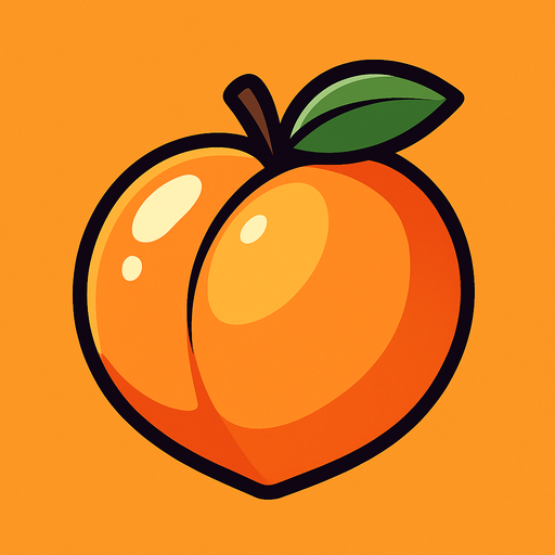 Shiney peach vector.
In-Game asset.  2d.  High contrast.  No shadows