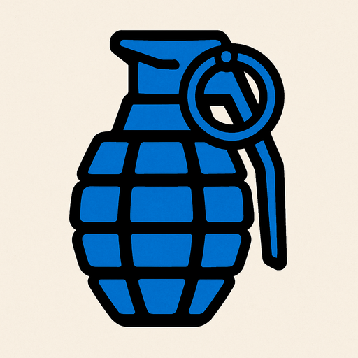 blue hand granade.
In-Game asset.  2d.  High contrast.  No shadows