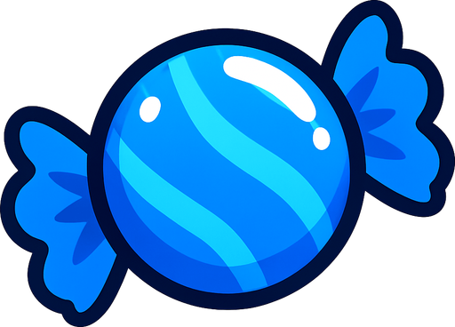 Blue candy.
In-Game asset.  2d.  High contrast.  No shadows
