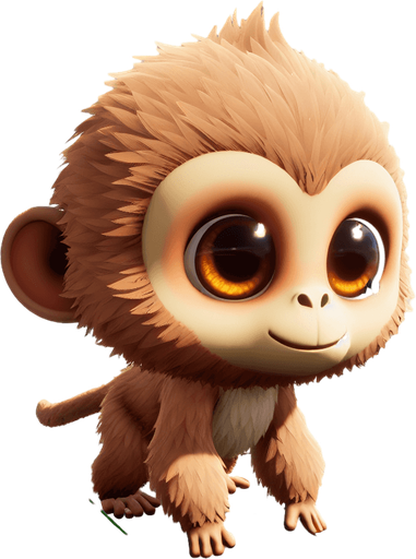 Monkey full body animation unreal engine seen from the side very cute
In-Game asset. 3d. Blank background. High contrast. No shadows