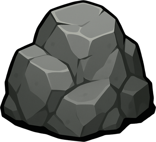 grey rock.
In-Game asset.  2d.  High contrast.  No shadows