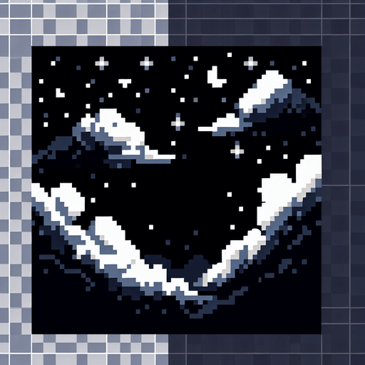 night sky. pixelart. seamless. clouds. Single Game Texture. In-Game asset. 2d. Blank background. High contrast. No shadows.