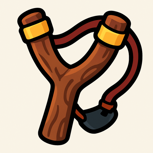 Slingshot.
In-Game asset.  2d.  High contrast.  No shadows