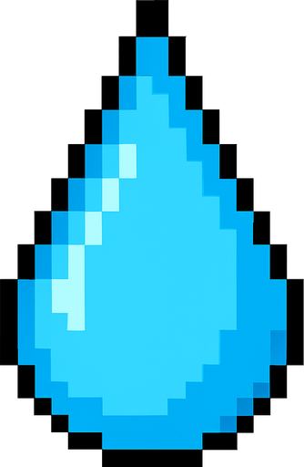 Create teardrop with pixel art.
In-Game asset.  2d.  High contrast.  No shadows