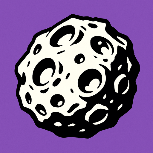 Asteroid.
In-Game asset.  2d.  High contrast.  No shadows