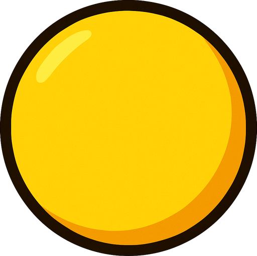 Sarı 2d top.
In-Game asset.  2d.  High contrast.  No shadows