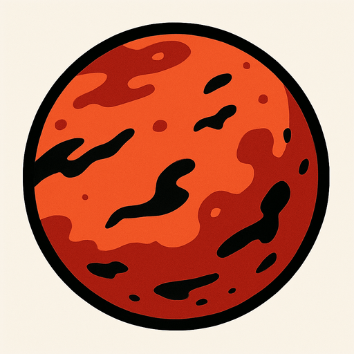 Mars.
In-Game asset.  2d.  High contrast.  No shadows