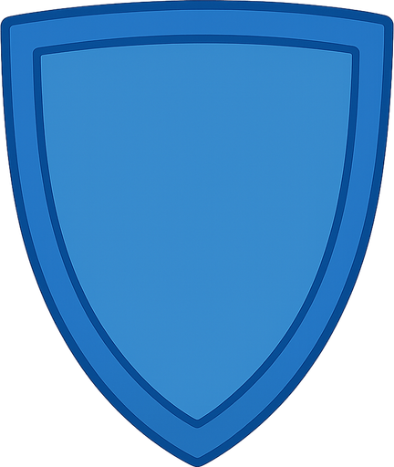 a blue shield. No background. Transparent background. Blank background. No shadows. 2d. In-Game asset. flat