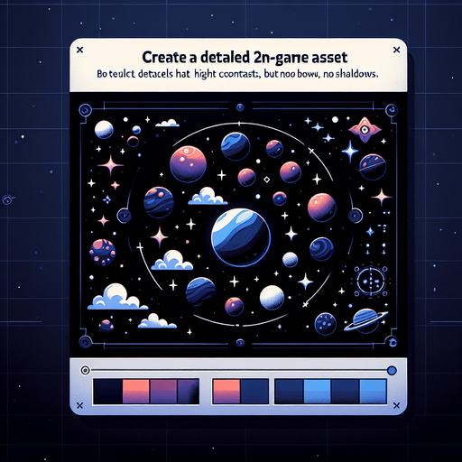 Space, highly detailed Single Game Texture. In-Game asset. 2d. Blank background. High contrast. No shadows.