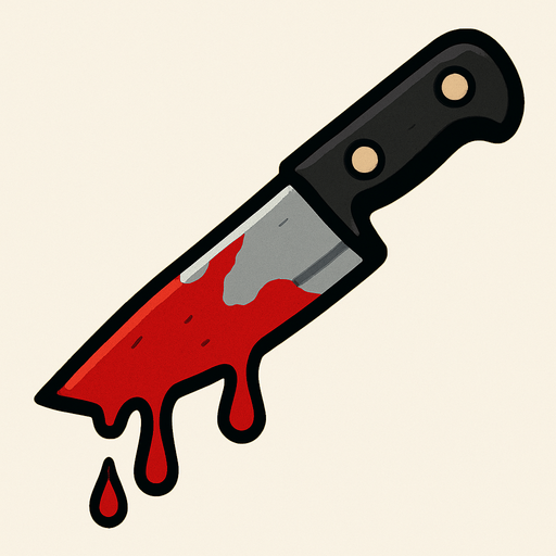 Cuchillo con sangre.
In-Game asset.  2d.  High contrast.  No shadows