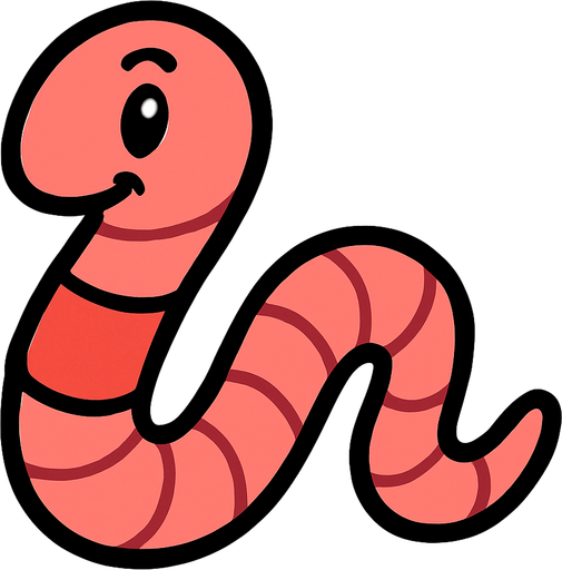 Worm.
In-Game asset.  2d.  High contrast.  No shadows