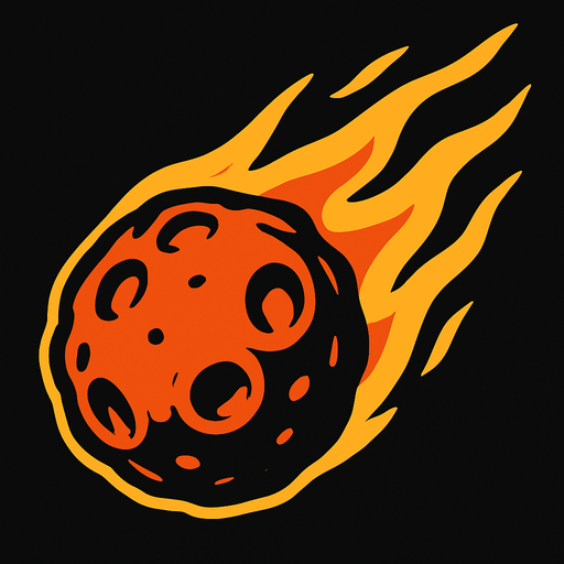 meteor.
In-Game asset.  2d.  High contrast.  No shadows