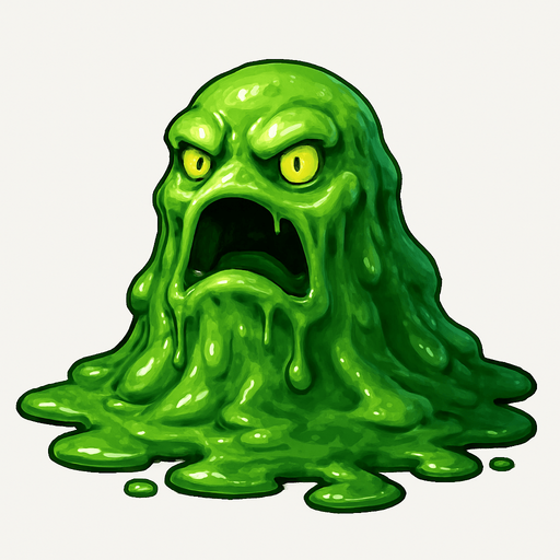 realistic slime monster.
In-Game asset.  2d.  High contrast.  No shadows