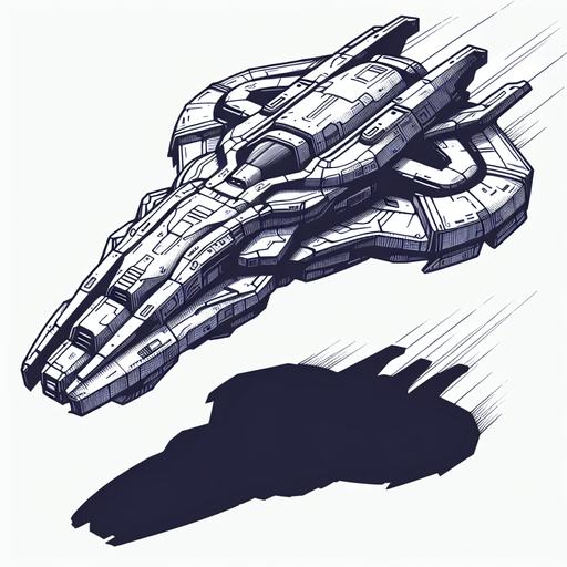 alien spaceship heading down.
Single Game Texture. In-Game asset. 2d. Blank background. High contrast. No shadows.