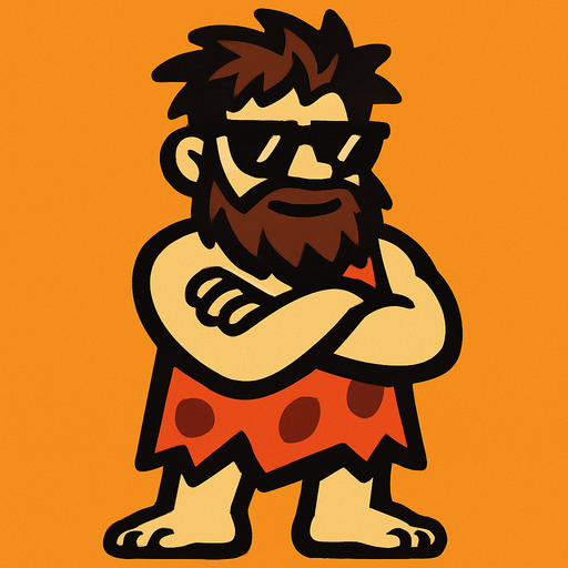 caveman cool no club.
In-Game asset.  2d.  High contrast.  No shadows
