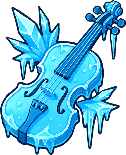 Violin congelante.
In-Game asset.  2d.  High contrast.  No shadows