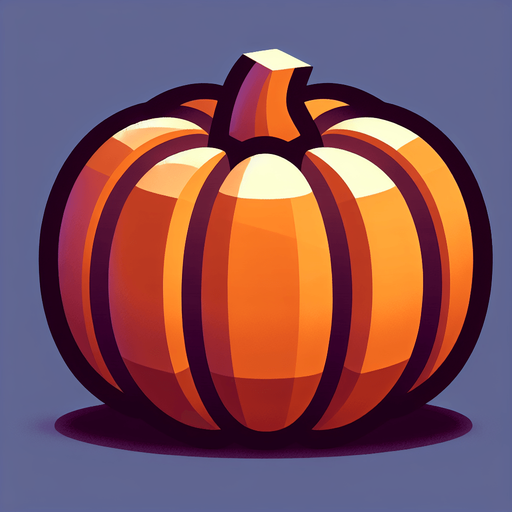 stylized halloween pumpkin.
Single Game Texture. In-Game asset. 2d. Blank background. High contrast. No shadows.
