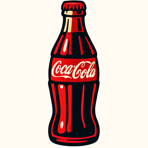 coca cola şişesi.
In-Game asset.  2d.  High contrast.  No shadows
