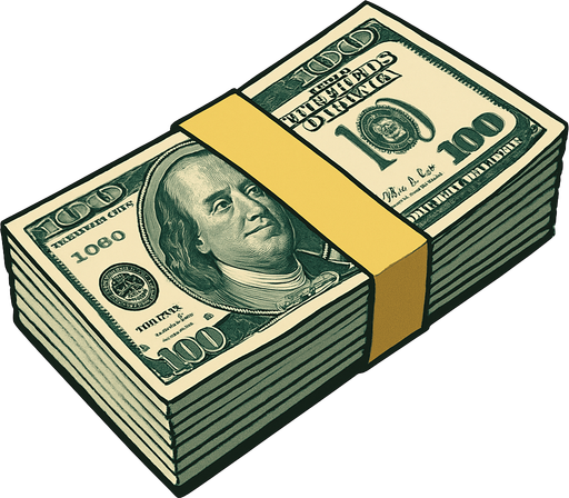 realystick money.
In-Game asset.  2d.  High contrast.  No shadows