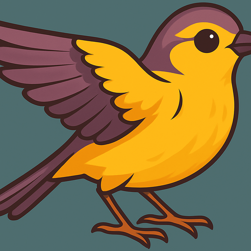 Segunda de tres imagenes que crearan sensacion de movimiento a un pajaro. Esta tendra las alas medio extendidas