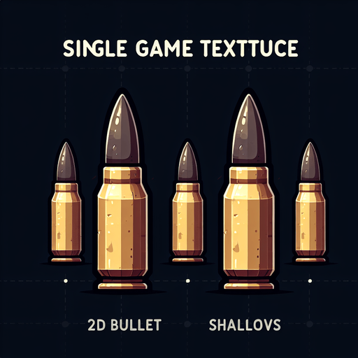 Bullet.
Single Game Texture. In-Game asset. 2d. Blank background. High contrast. No shadows.