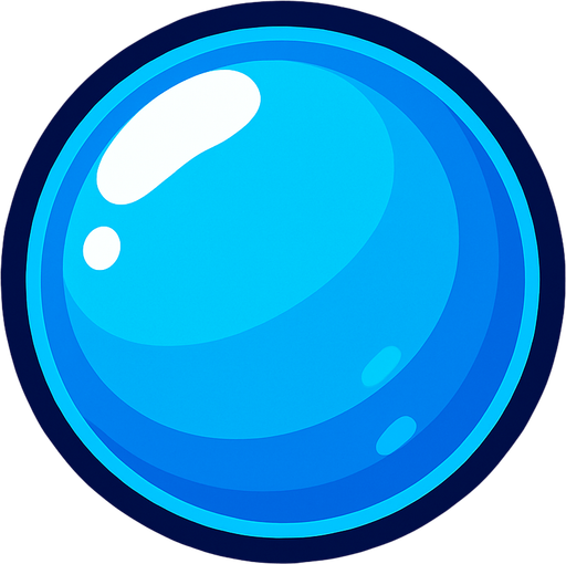 Blue bubble.
In-Game asset.  2d.  High contrast.  No shadows