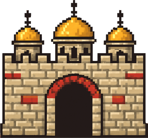 ottoman walls pixel.
In-Game asset.  2d.  High contrast.  No shadows